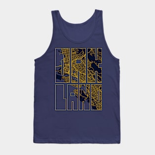 Oakland, USA City Map Typography - Gold Art Deco Tank Top